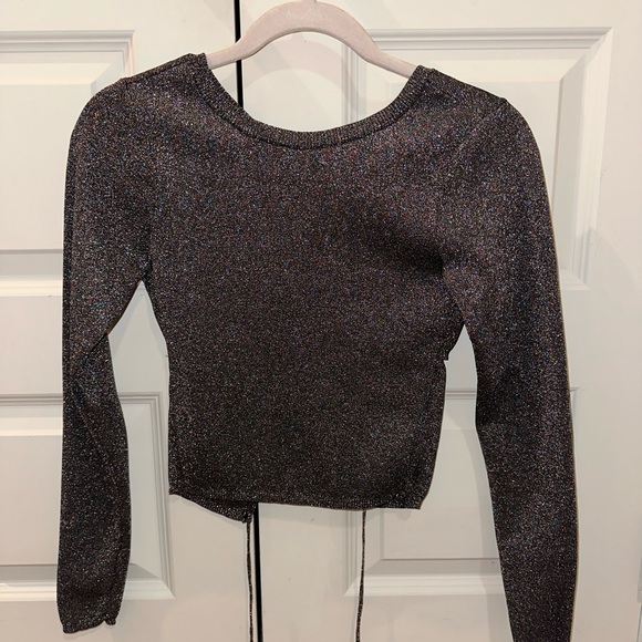 REVOLVE Black Glitter Long Sleeve! - Picture 3 of 4